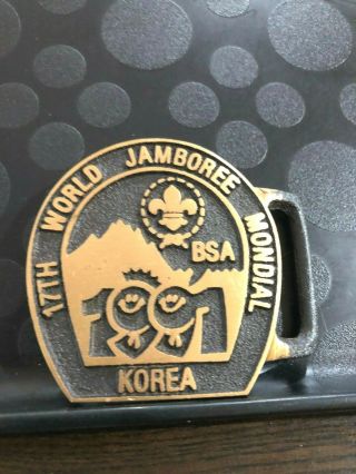 1991 World Jamboree Max Silber Belt Buckle Boy Scouts Of America Contingent Bv