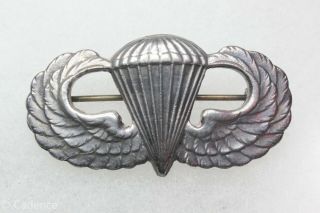 Us Ww2 Sterling Airborne Paratrooper Jump Wings Pin Back Hollow Back M344