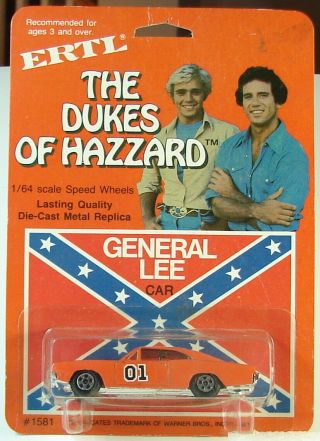 , Vintage 1981 Ertl The Dukes Of Hazzard 1/64 Scale General Lee Car In Package