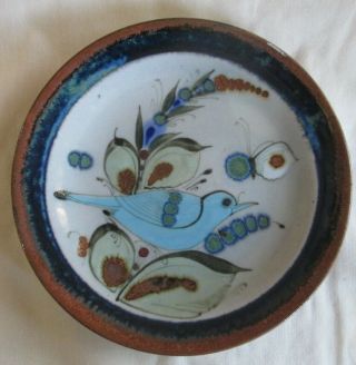 Ken Edwards Pottery Plate Blue Bird And Butterfly Ke Mexico Wall Hanging Tonala