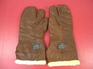 WWII US AAF Army Air Force Type A - 9 Wool Lined Mittens Gloves w/Trigger Finger 2