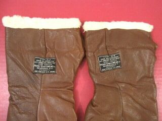 WWII US AAF Army Air Force Type A - 9 Wool Lined Mittens Gloves w/Trigger Finger 3