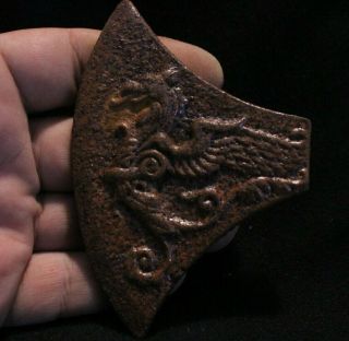 Medieval Or Viking Iron Ritual Axe Head With Griffins 800 - 1300 Ad