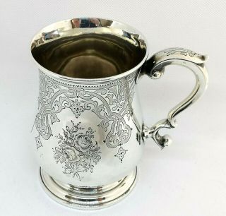 Victorian 1863 Hallmarked Silver Tankard William Smily For A B Savory & Sons