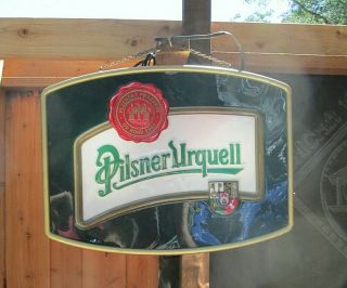 Vintage Beer Sign Pilsner Urquell Two Sided Light Great Man Cave Wall Art
