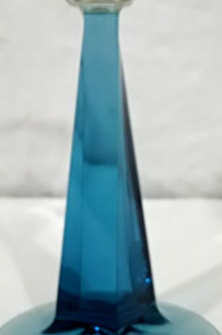 BOMBAY SAPPHIRE Martini Glass Blue Twist Stem Unmarked 3