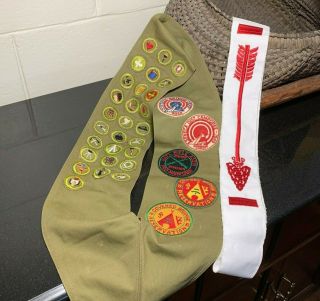 1949 - 1951 Bsa Boy Scout Merit Patches Camporee Order Of The Arrow Sash Seneca
