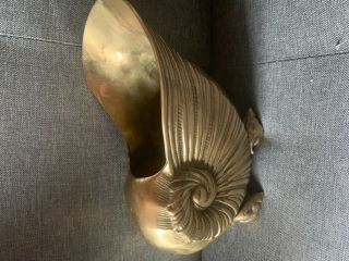 Gatco Solid Brass Vintage Nautilus Sea Shell Seashell Planter