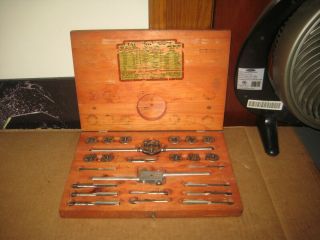 Vintage Ace Henry Hanson Tap & Die Set W/ Wooden Case - Pre Owned