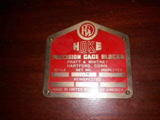 vtg PRATT & WHITNEY HOKE Precision Gage Block Set Gauge 1940 ' s Layout Inspection 2