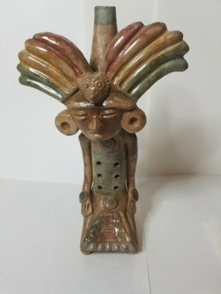 Vintage South American Clay Flute Ocarina Whistle Mayan Aztec Inca Folk Art