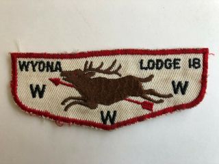 Wyona Lodge 18 Oa F1 First Flap Patch Order Of The Arrow Boy Scouts Sewn
