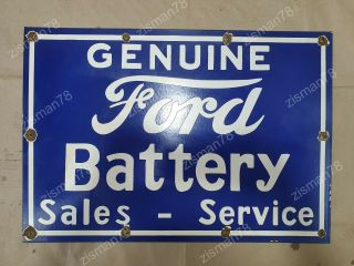 Ford Battery Vintage Porcelain Sign 26 X 18 Inches