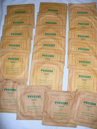 Vintage Puccini Bass Quality Gut Strings - Pkgs - G & D - Total Of 21 Pkgs