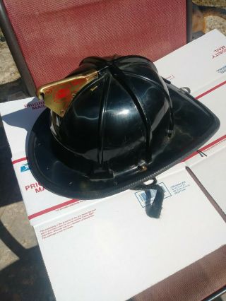 Vintage Cairns & Bros Fire Fighter Department Rescue Helmet Hat W/ Strap Liner