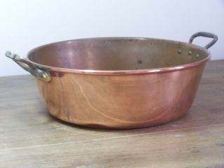 Vintage French Copper Mixing Bowl Jam Candy Preserve Confiture Pot Pan 3