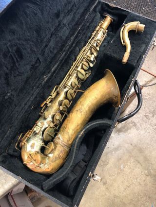 Vintage Old Pan American Tenor Saxophone - Restore/parts W/ Case Ser 100298 60m