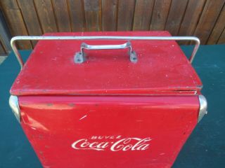 Vintage 1950s Red COCA COLA Cooler Chest with Lid Drink Soda Great Decoration 2