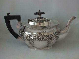 Dainty Antique Embossed Solid Sterling Silver Teapot 1905/ L 22.  2 Cm/ 309 G