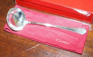 & BOXED RRP £375 LARGE CARTIER SOLID STERLING SILVER & GOLD SOUP LADLE 2