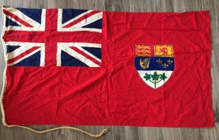 Vintage Canada Flag Red Ensign Canadian Coat Of Arms 34x58 " Defiance 1921 - 1957