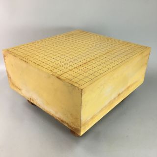 Japanese Wood Go Board Table Game Vtg Goban Leg Heso Igo 19x19 Grid Gb28