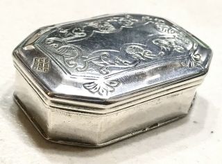 Vintage Antique Art Deco English Hallmarked Sterling Silver Trinket Box Old
