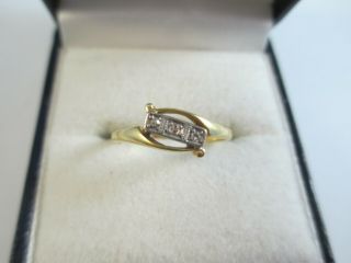 Vintage Art - Deco 18ct Gold & Platinum Diamond Ring Uk Size K1/2 1.  8g