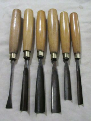 6 Vintage Carving Chisels Gouge Woodworking Tools J Frost Norwich Old Tools