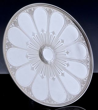 Fine Qualityc1920 Tiffany & Co Art Deco Sterling Silver Raised Dessert Tray Dish