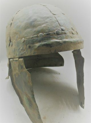 Museum Quality Ancient Viking Bronze Ae Warriors Helmet Circa 1000ad