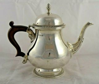 Smart Georgian Style Solid Sterling Silver Teapot Walker & Hall 1964 544 G