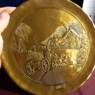 Bronze Christmas Plate 1987 Wendell August Forged - Limited Edition Reg No 3045