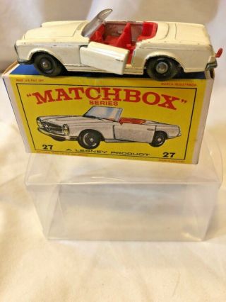 Matchbox Lesney Rw No.  27d Mercedes Benz 230sl Off White Made In England
