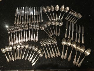 Large 72 Piece Set Of Silver Plate Wmf Art Deco Cutlery Fan Pattern 90