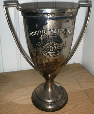 N.  G.  Wood & Sons Silver Plate 1923 Junior Water Day South Pond Cabins Trophy