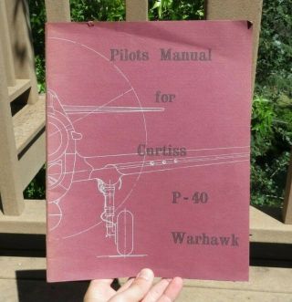 Ww2 Us Army Military P - 40 Warhawk Pilot Flight Handbook