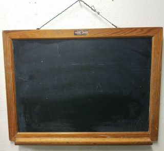Vintage National School Slate Co.  Natural Slate Chalk Board W/ Tray,