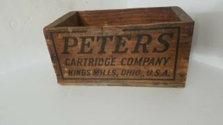 Vintage Peters Cartridge Co.  Ammo Box Air Rifle Shot Wood Crate Kings Mills Ohio