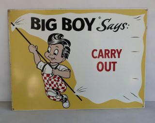 1950s Frischs Big Boy Hamburger " Carry Out " Sign Car Hop Drive In