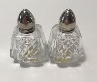 Tiny Vintage Art Deco Style Crystal Salt And Pepper Shakers Made In West Germany