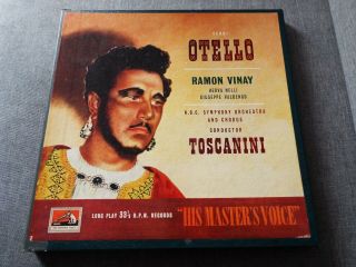 Verdi/vinay/toscanini - Otello - Hmv Alp 1090 - 2 R/g Ed1 3 Lp Box No Stereo