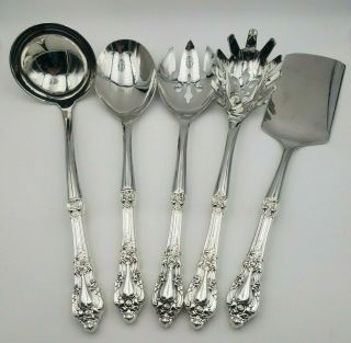 Eloquence By Lunt Sterling Silver 5 Piece Hostess Set Custom Made
