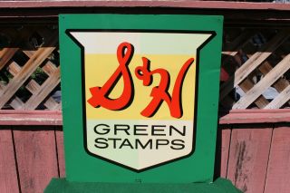 Barn Find Vintage S & H Green Stamps Painted Tin Sign Nos 1963