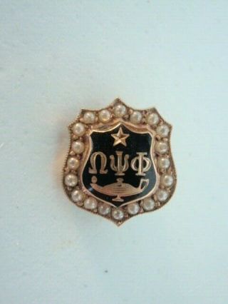 Usa Fraternity Pin Omega Psi Phi.  Made In Gold.  1948.  Named.  374