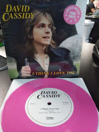 David Cassidy - I Think I Love You / I Woke Up In Love This Morning Pink 7 Inch