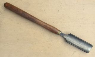 W.  Butcher Cast Steel Gouge 48mm / 1 7/8 " Fitted W/ 12 " Lathe Chisel Handle