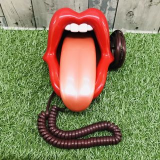 Vintage Retro Rolling Stones Tongue Shaped Logo Telephone 1980s Novelty Phone