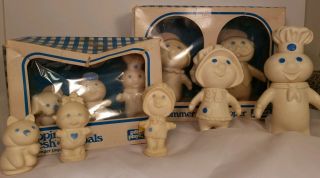 1971 - 74 Pillsbury Doughboy Doll Figure Family 10 Piece Set Poppin Fresh
