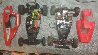 2 Kyosho Vintage Nitro Rc Cars One Is A Chain Drive 4x4 And One Is A 2x4